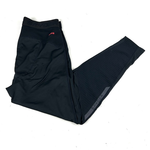 Spyder Active Pant Mens Large Black ProW-B Base Layer Leggings Ski Board Stretch - Picture 1 of 7